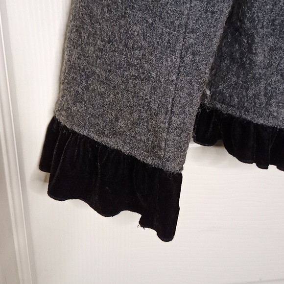 Roz & Ali Gray Wool Velvet Trim Blazer Jacket Coat w/Faux Fur Collar Siz… - Picture 6 of 9